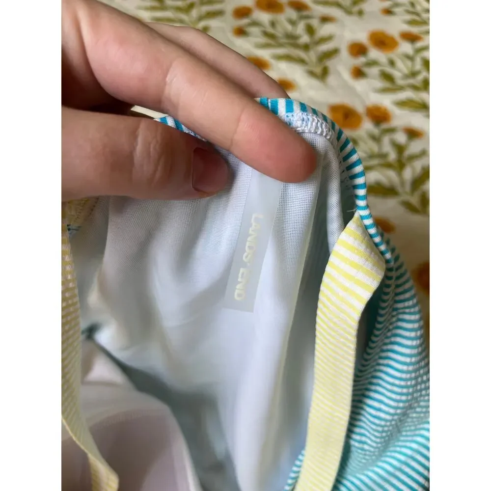 Lands' End Seersucker Striped Bathing Suit - Picture 9 of 10